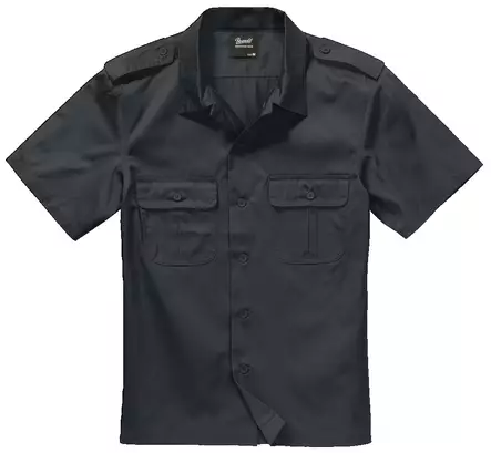 Brandit Short-Sleeve Tactical Shirt, Black - Field Shirts and Utility Shirts - 4101-2-S - 1