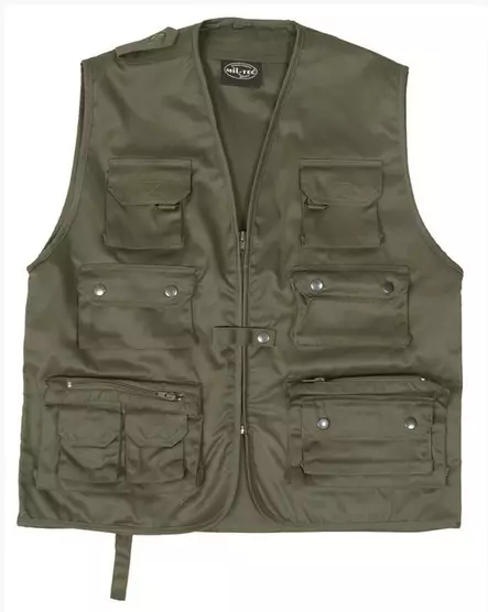 Outdoor Vest with Multiple Pockets, Olive Green, Mil-Tec - Vests - 10701001-S - 1