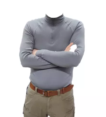 Dutch Technical Polo Shirt with Zipper, Grey, Surplus - Long Sleeve Shirts - 611243-S - 2