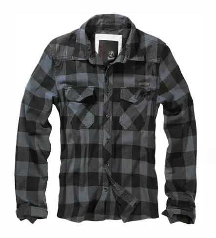Woodcutter's Flannel Shirt, Black/Grey - Long Sleeve Shirts - 4002-28-S - 1