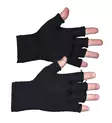 U.S.E. Finnish Merino Wool Fingerless Gloves, Black - Gloves - 996070-S - 1