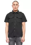 Brandit Short-Sleeve Button-Up Shirt, Black - Field Shirts and Utility Shirts - 4024-2-S - 2