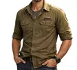 Brandit Short-Sleeve Button-Up Shirt, Green - Field Shirts and Utility Shirts - 4024-1-S - 4