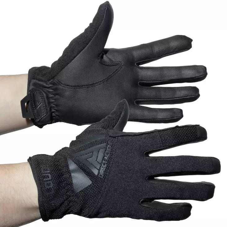 Direct Action Light Gloves Leather, Black - Tactical Gloves - GL-LGHT-GLT-S - 1