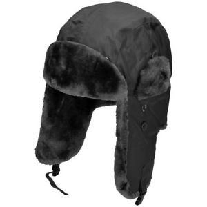 MA-1 Pilot Fur Hat, Black, Mil-Tec - Fur Hats - 12105002-S - 1