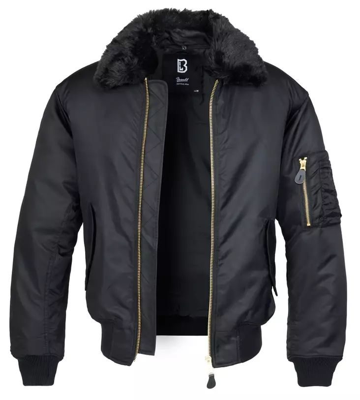 MA2 Flight Jacket with Fur Collar, Black - Pilot and Outerwear Jackets - 3175-2-S - 1