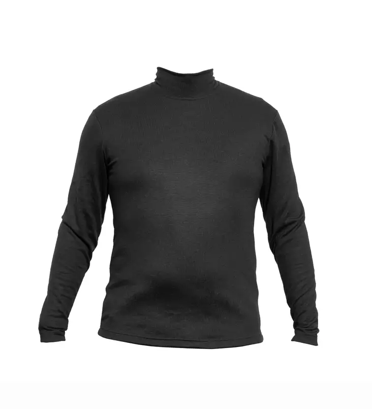 U.S.E. Merino Silk Turtleneck, Black - Wool Sweaters - 9360-70-S - 1