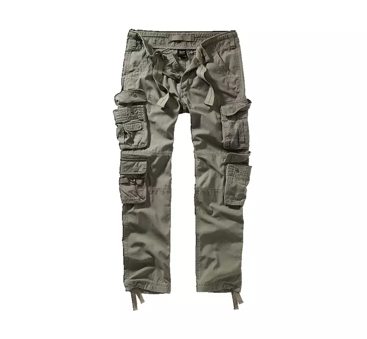 Brandit Pure Vintage Slim Fit Tactical Cargo Pants, Olive Green - Cargo Pants - 1016-1-S - 1