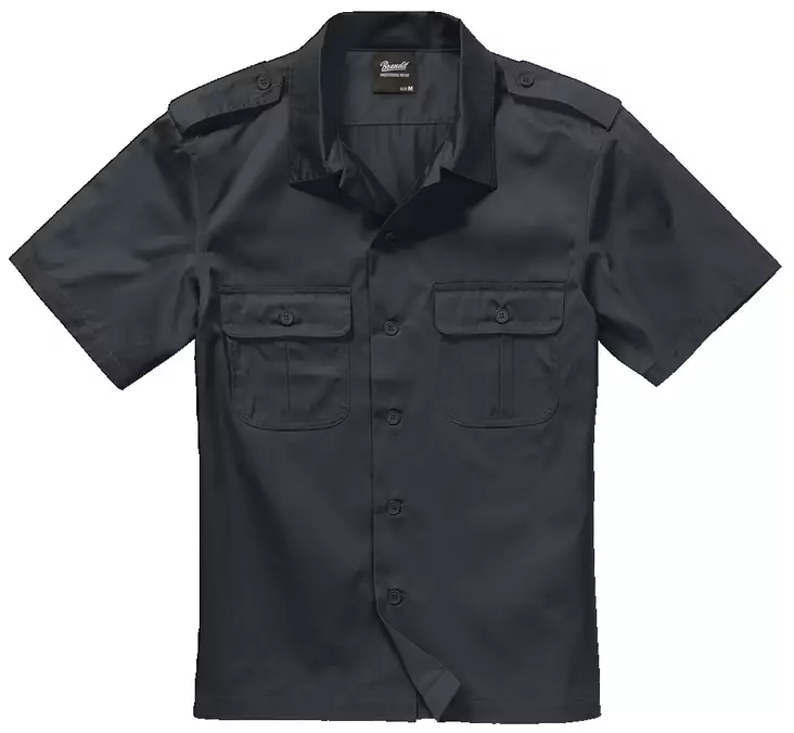 Brandit Short-Sleeve Tactical Shirt, Black - Field Shirts and Utility Shirts - 4101-2-S - 1