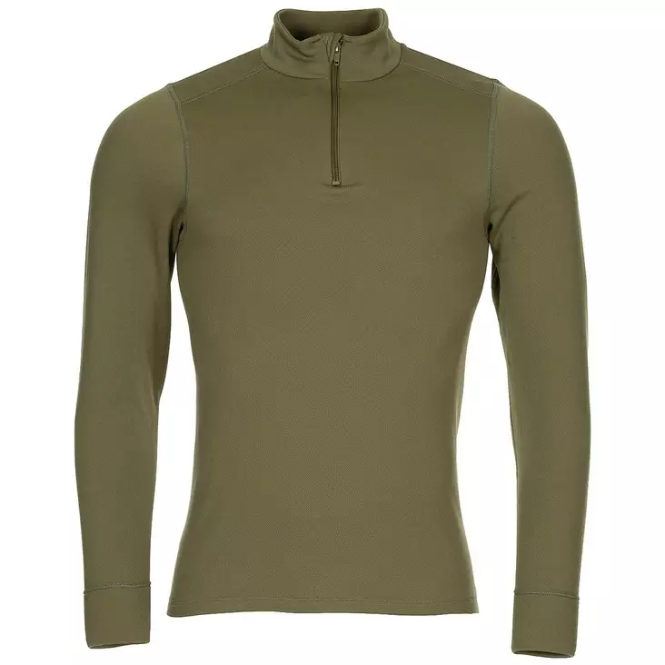 Dutch Long-Sleeved Shirt with Collar Zipper, Olive Green, Surplus - Long Sleeve Shirts - 611311B-S - 1