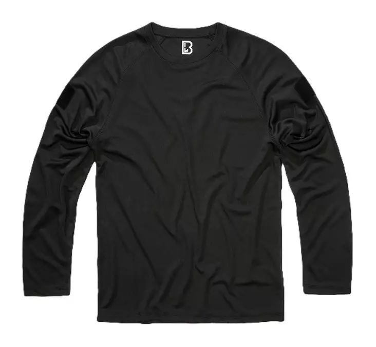 Brandit Quick Dry Long Sleeve Shirt, Black - T-Shirts - 4231-11002-S - 1