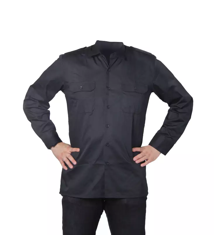 Long Sleeve Service Shirt, Black, Mil-Tec - Field Shirts and Utility Shirts - 10931002-S - 1