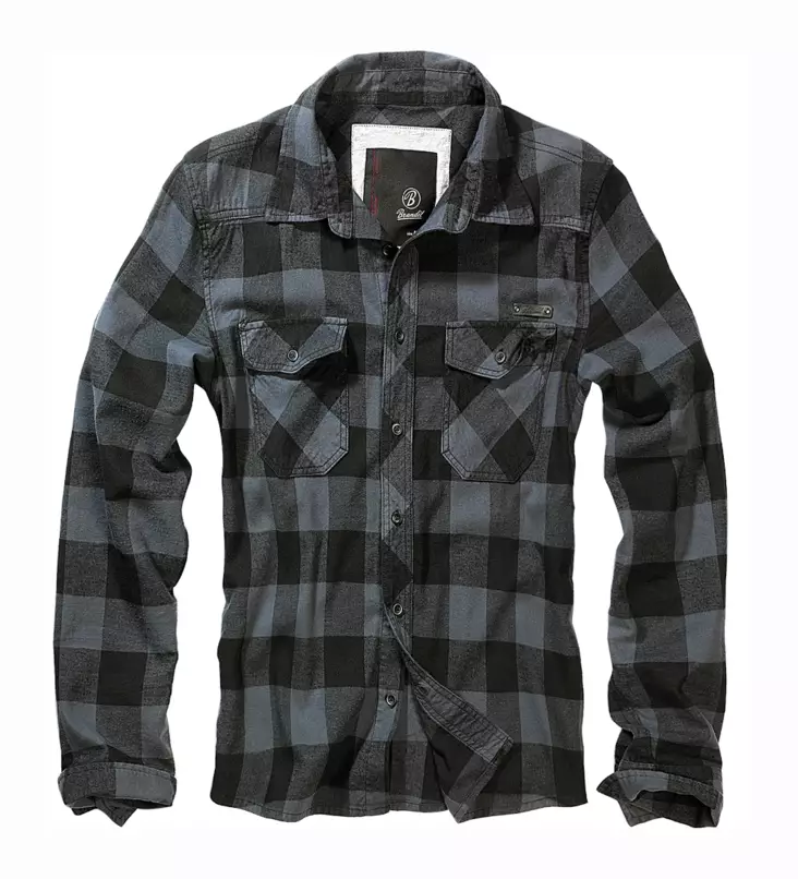 Woodcutter's Flannel Shirt, Black/Grey - Long Sleeve Shirts - 4002-28-S - 1