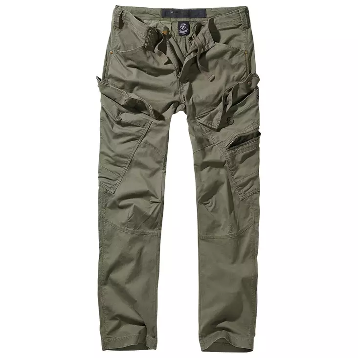 Brandit Adventure Cargo Pants, Slim Fit, Olive Green - Cargo Pants - 9470-1-S - 1