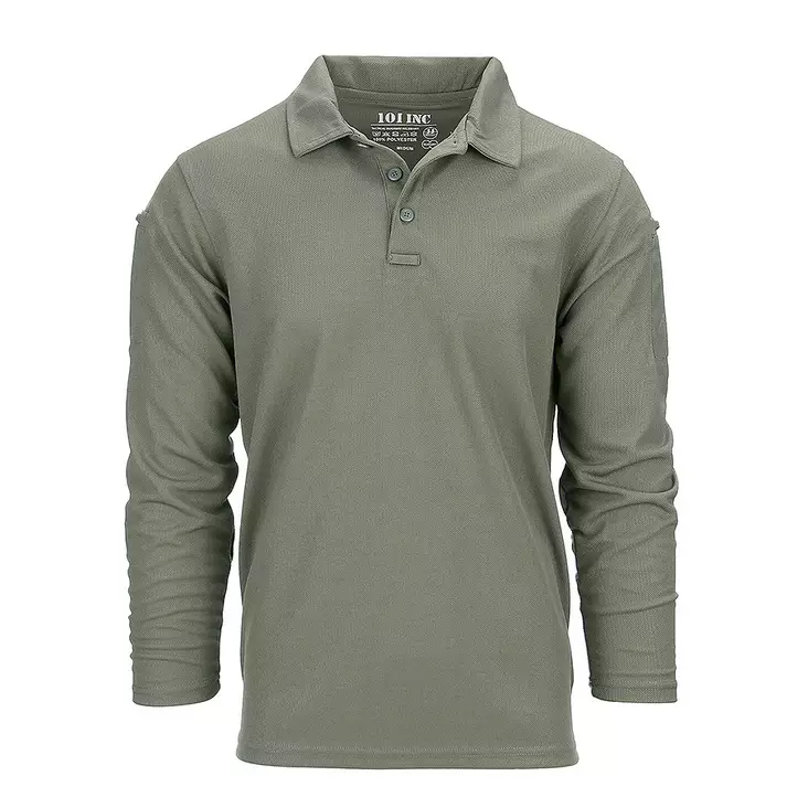Tactical Long Sleeve Polo Shirt, Quick Dry, Olive Green - Polo Shirts - 133406G-S - 1