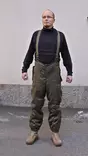 Austrian Cold Weather Trousers with Suspenders, Olive Green, Surplus - Winter Pants - 601213-S-short - 2