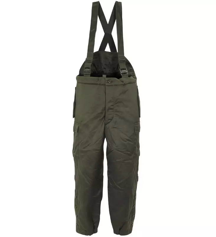 Austrian Cold Weather Trousers with Suspenders, Olive Green, Surplus - Winter Pants - 601213-S-short - 1